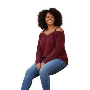 Torrid Cold Shoulder Sweater Pink Womans Size 3X New